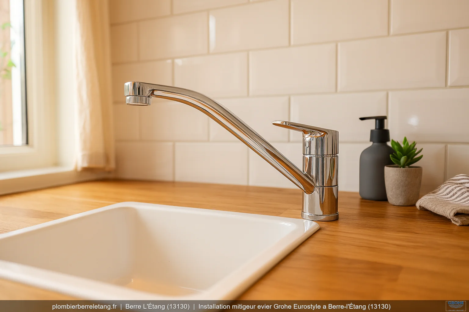 Installation mitigeur evier Grohe Eurostyle a Berre-l'Étang (13130)